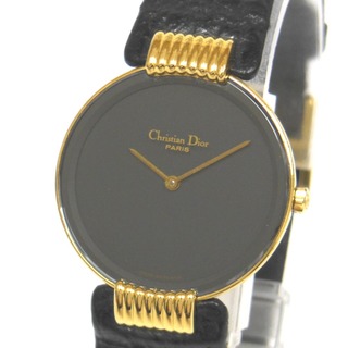 クリスチャンディオール(Christian Dior)のクリスチャンディオール 腕時計 バギラ 46 153 クォーツ 黒文字盤 革ベルト レディース Christian Dior NA32876 中古(腕時計)