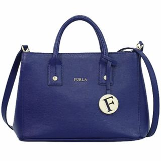 フルラ(Furla)の本物 フルラ FURLA 2WAY ショルダーバッグ ハンドバッグ ポシェット PVC ネイビー バッグ 中古(ショルダーバッグ)