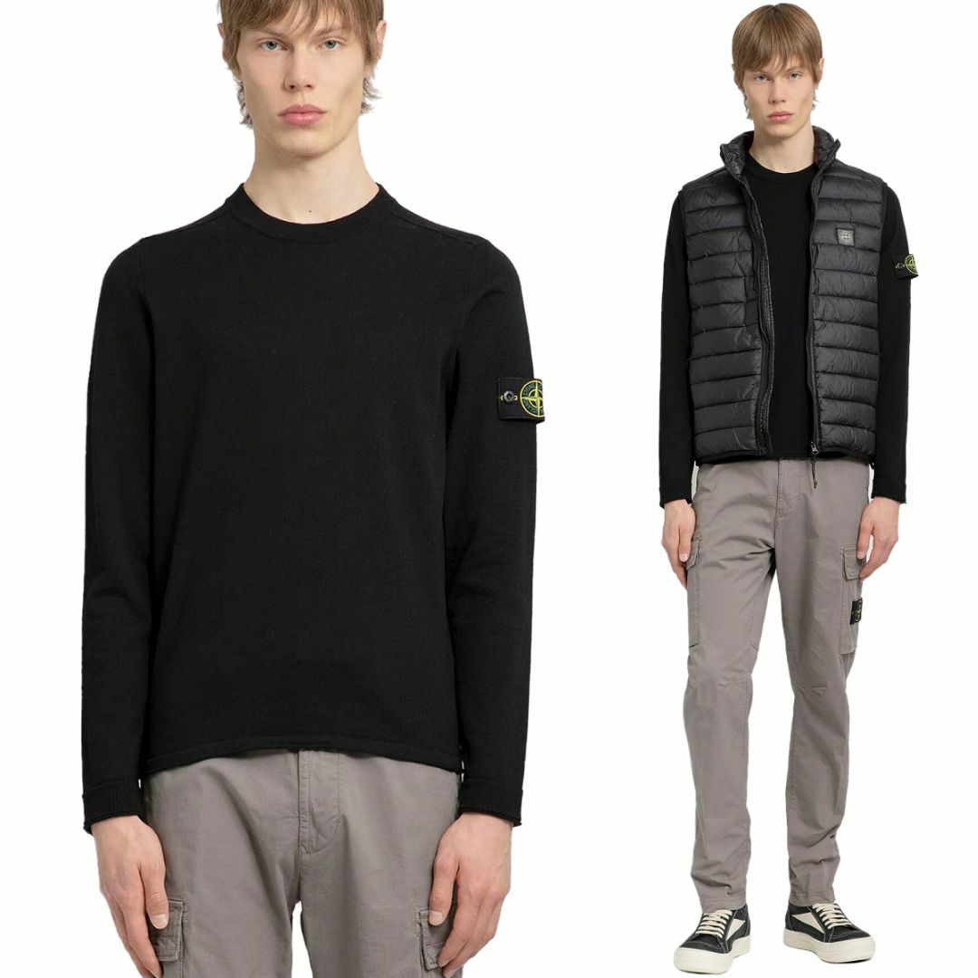 STONE ISLAND(ストーンアイランド)の送料無料 23 STONE ISLAND ストーンアイランド 8015532B9 A0029 ブラック サマーニット セーター size L メンズのトップス(ニット/セーター)の商品写真