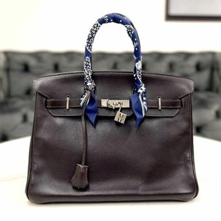 エルメス(Hermes)のエルメス　バーキン35　ショコラ　エプソン　ハンドバッグ　ツイリー付き　□M刻印(ハンドバッグ)