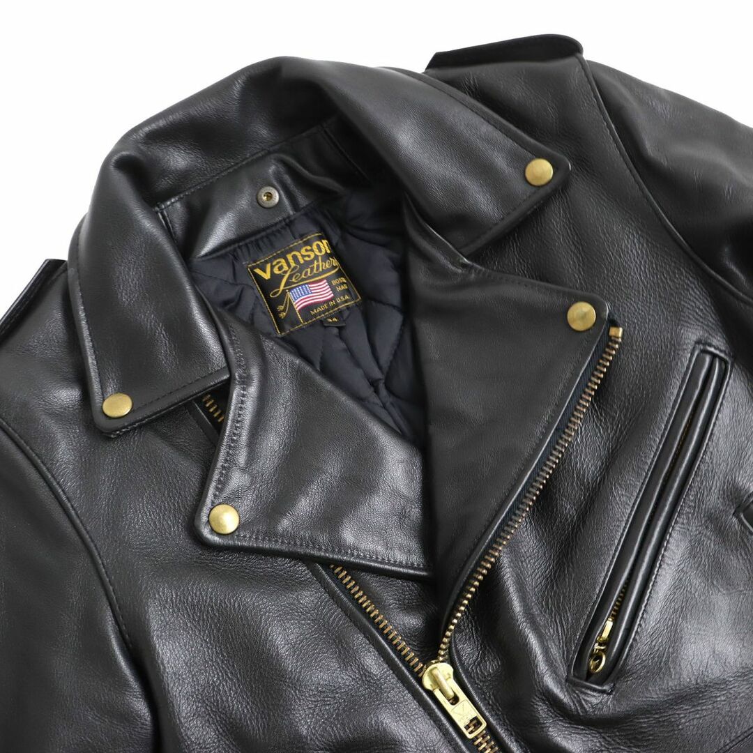 美品】USA VANSON 限定品本革ライダースジャケット34 美品】USA VANSON 限定品本革ライダースジャケット34