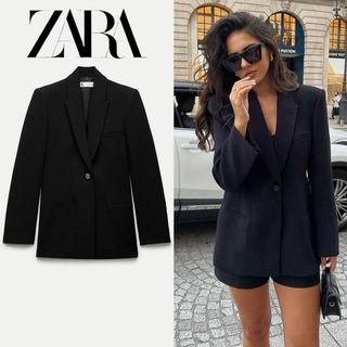 ザラ(ZARA)の30 ZARA ZW COLLECTION ロングブレザー ジャケット XS(テーラードジャケット)