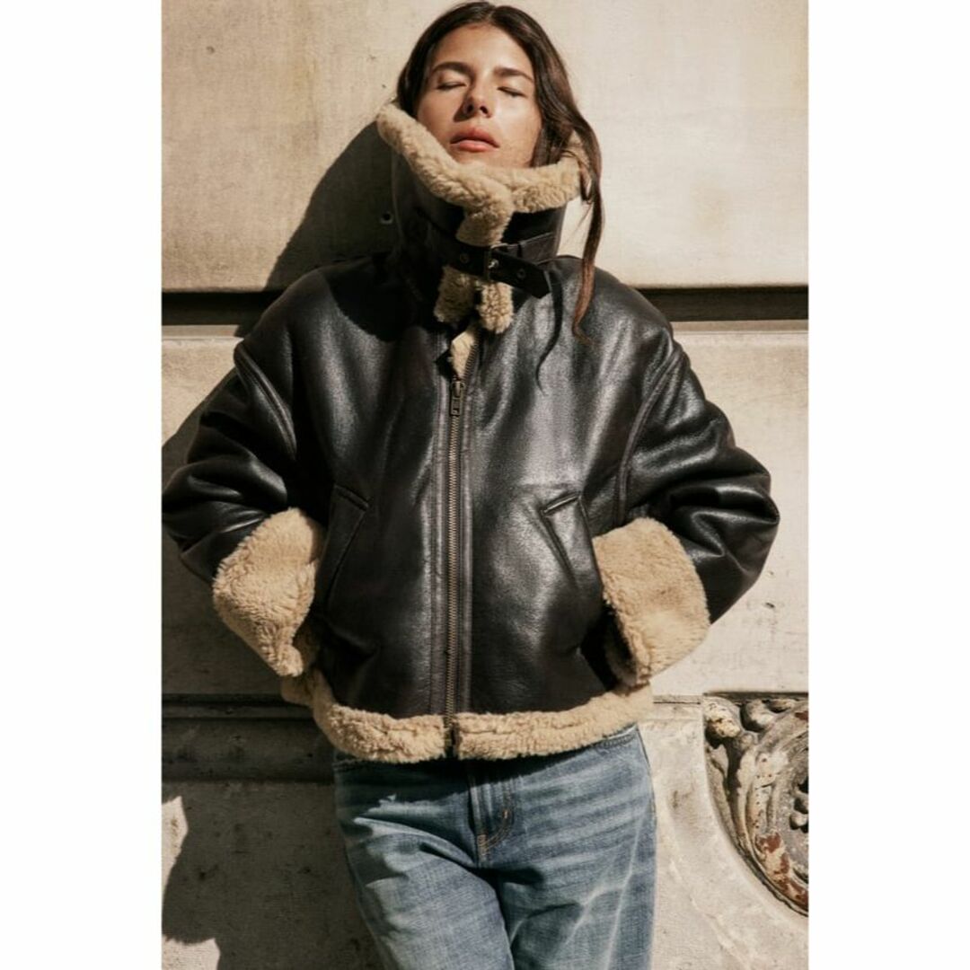 ZARA ZW COLLECTION ダブルフェイス ライダースジャケット S ZARA ZW COLLECTION ダブルフェイス ライダースジャケット S