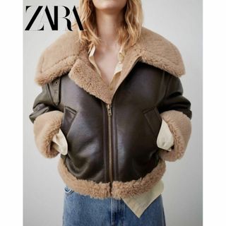 ZARA - ZARA ZW COLLECTION ダブルフェイス ライダースジャケット Sの ZARA - ZARA ZW COLLECTION ダブルフェイス ライダースジャケット Sの