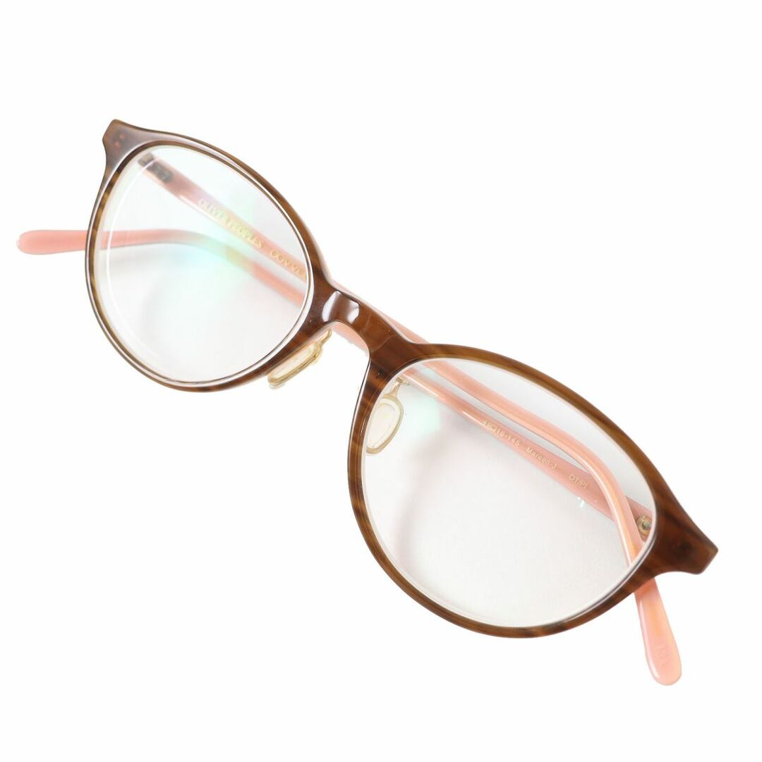 Oliver Peoples(オリバーピープルズ)の極美品△OLIVER PEOPLES オリバーピープルズ Mareen-J ボストン型 べっ甲柄フレーム メガネ/アイウェア 度入り ブラウン/ピンク 49□18-145 レディースのファッション小物(サングラス/メガネ)の商品写真