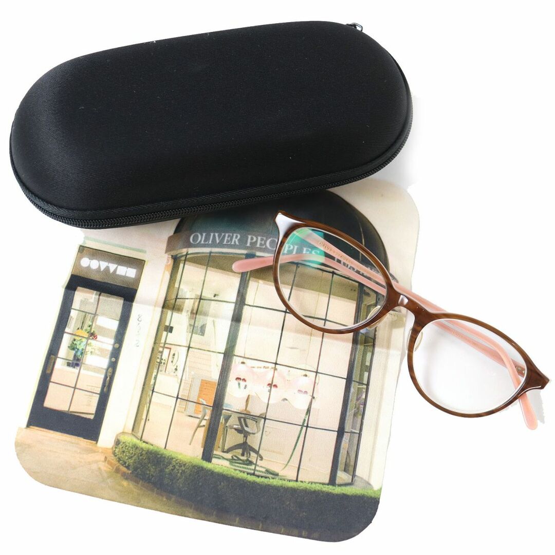 Oliver Peoples(オリバーピープルズ)の極美品△OLIVER PEOPLES オリバーピープルズ Mareen-J ボストン型 べっ甲柄フレーム メガネ/アイウェア 度入り ブラウン/ピンク 49□18-145 レディースのファッション小物(サングラス/メガネ)の商品写真