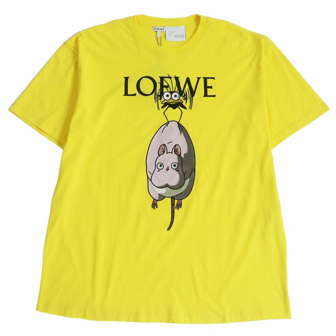 LOEWE(ロエベ)の未使用品□LOEWE ロエベ×スタジオジブリ 千と千尋の神隠し S928Y22J08 ハエドリ 湯バード 坊 ロゴ刺繍 コットン 半袖Tシャツ 黄 XL 正規品 メンズのトップス(Tシャツ/カットソー(半袖/袖なし))の商品写真