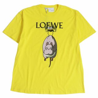 ロエベ(LOEWE)の未使用品□LOEWE ロエベ×スタジオジブリ 千と千尋の神隠し S928Y22J08 ハエドリ 湯バード 坊 ロゴ刺繍 コットン 半袖Tシャツ 黄 XL 正規品(Tシャツ/カットソー(半袖/袖なし))