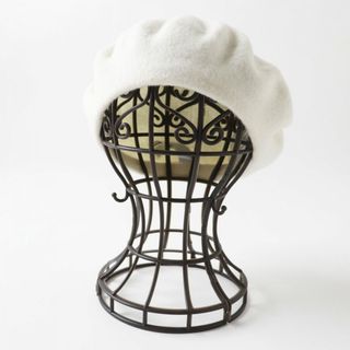 マルタンマルジェラ(Maison Martin Margiela)の未使用◎正規品 2022年 MAISON MARGIELA メゾンマルジェラ 4 14 ユニセックス ウール ベレー帽 ホワイト 白 サイズS タグ付き 定価60500円(ハンチング/ベレー帽)