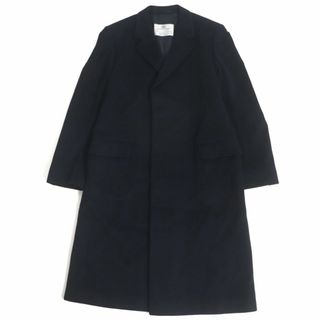 アクアスキュータム(AQUA SCUTUM)の美品▼Aquascutum アクアスキュータム 比翼仕立て カシミヤ100% チェスターコート ブラック 40 メンズ 英国製 ビジネスおすすめ シンプル◎(チェスターコート)