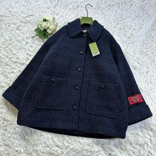 Gucci - 新品 入手困難★GUCCI ツイードコート ネイビー 新作 23SS Lサイズ