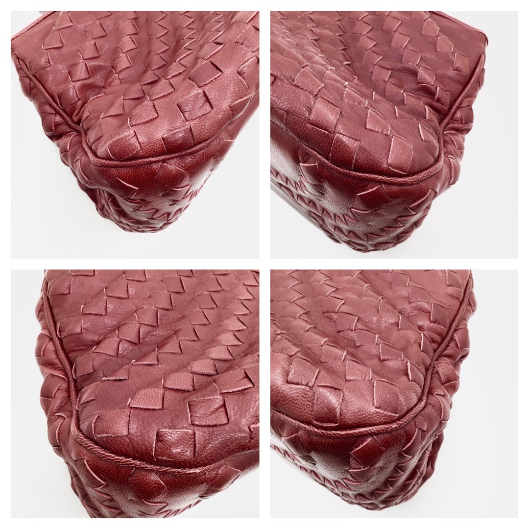 Bottega Veneta(ボッテガヴェネタ)の良品　ボッテガ ヴェネタ 　ウェーブ ハンドバッグ　イントレチャート　赤　 レディースのバッグ(ハンドバッグ)の商品写真