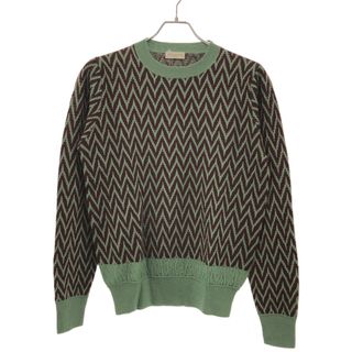 ドリスヴァンノッテン(DRIES VAN NOTEN)のDRIES VAN NOTEN ドリスヴァンノッテン 12AW ウールジグザグニットセーター グリーン S(ニット/セーター)