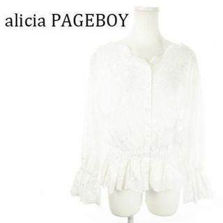 ページボーイ(PAGEBOY)のページボーイ カットワーク刺繍ブラウス 花柄 F 白 230829AO10A(シャツ/ブラウス(長袖/七分))