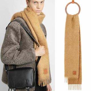 ロエベ(LOEWE)の送料無料 2 LOEWE ロエベ F655254X01 3150 キャメル マフラー ストール SCIARPA(マフラー)