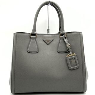 プラダ(PRADA)の美品 PRADA プラダ サフィアーノレザー ショルダーバッグ ハンドバッグ 2way バッグ トライアングルロゴ グレー レディース BN2438 USED 【中古】(ショルダーバッグ)