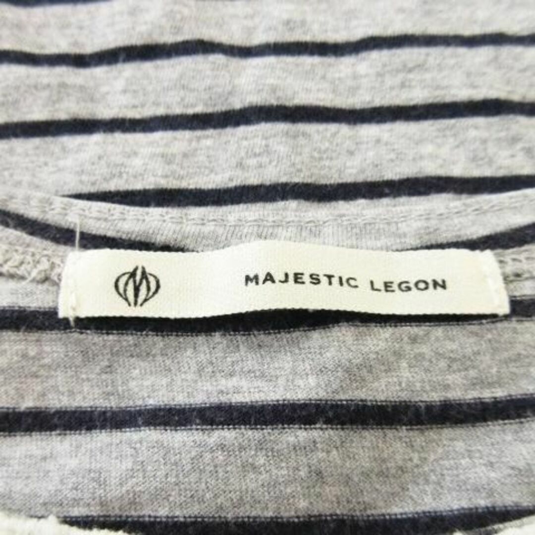 MAJESTIC LEGON(マジェスティックレゴン)のマジェスティックレゴン レースボーダーT F グレー 230830CK2A レディースのトップス(カットソー(半袖/袖なし))の商品写真