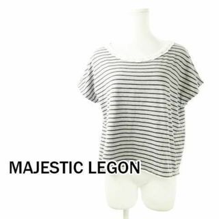 マジェスティックレゴン(MAJESTIC LEGON)のマジェスティックレゴン レースボーダーT F グレー 230830CK2A(カットソー(半袖/袖なし))