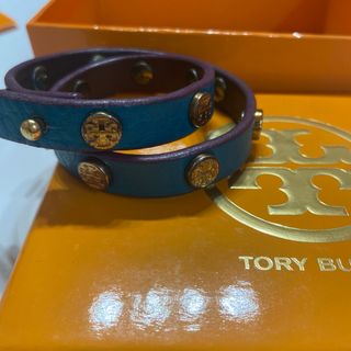 トリーバーチ(Tory Burch)のトリーバーチ　レザーバングル　2連ブレス　ターコイズ(ブレスレット/バングル)