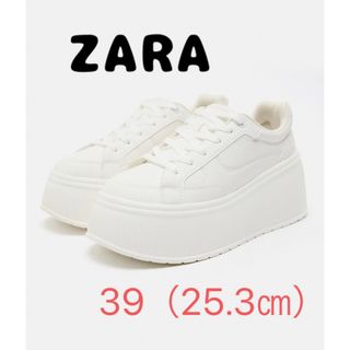 ザラ(ZARA)のZARA プラットフォームスニーカー　39  ホワイト(スニーカー)