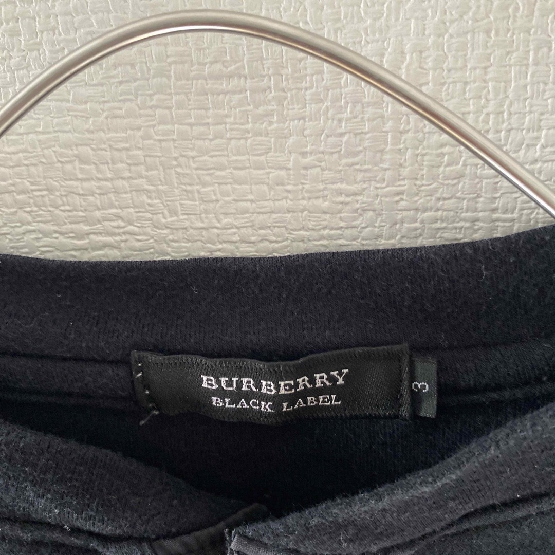 BURBERRY(バーバリー)のBurberryバーバリーロンtシャツラグランヘンリーネックブラックノバチェック メンズのトップス(Tシャツ/カットソー(七分/長袖))の商品写真