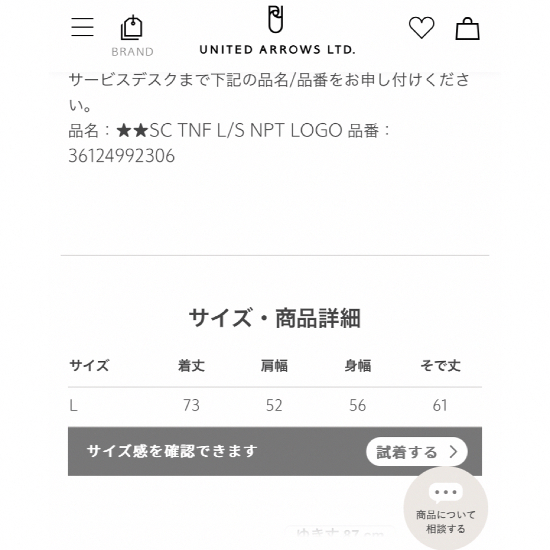 THE NORTH FACE(ザノースフェイス)の新品THE NORTH FACE ノースフェイスWEB限定ヌプシロゴTシャツ レディースのトップス(Tシャツ(長袖/七分))の商品写真