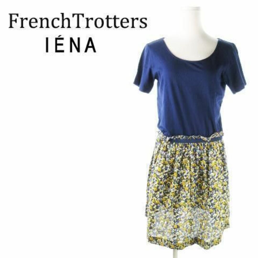 IENA(イエナ)のフレンチトロッターズ×イエナ ワンピース 花柄 0 紺 230530AO20A レディースのワンピース(ひざ丈ワンピース)の商品写真