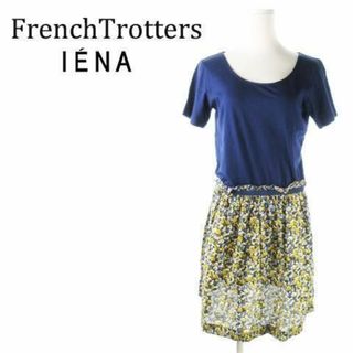 イエナ(IENA)のフレンチトロッターズ×イエナ ワンピース 花柄 0 紺 230530AO20A(ひざ丈ワンピース)