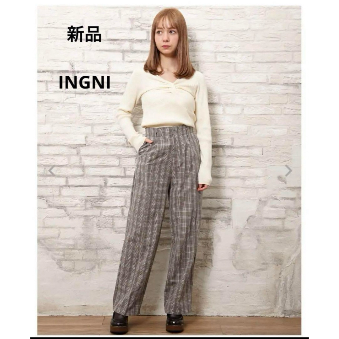 INGNI(イング)の[新品] INGNI チェック柄センタープレスパンツ　春物 レディースのパンツ(カジュアルパンツ)の商品写真