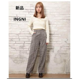 イング(INGNI)の[新品] INGNI チェック柄センタープレスパンツ　春物(カジュアルパンツ)