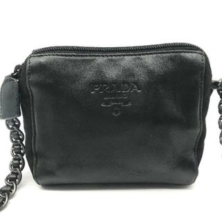 プラダ(PRADA)のPRADA プラダ ナイロン レザー ミニ チェーン ショルダー バッグ ブラック a2374(ショルダーバッグ)