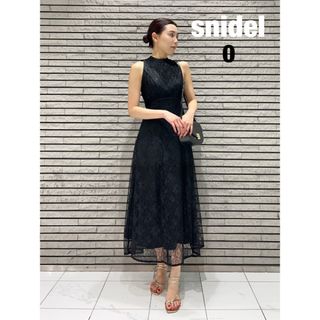 スナイデル(SNIDEL)のスナイデル　snidel バックリボンアメスリドレス ワンピース　ブラック　0(ロングワンピース/マキシワンピース)