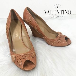 ヴァレンティノガラヴァーニ(valentino garavani)のVALENTINO GARAVANI ヴァレンティノ 刺繍 レザー パンプス(ハイヒール/パンプス)