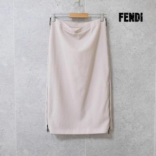 フェンディ(FENDI)の美品 FENDI サイドファスナー ミモレ丈 タイトスカート ロングスカート(ロングスカート)