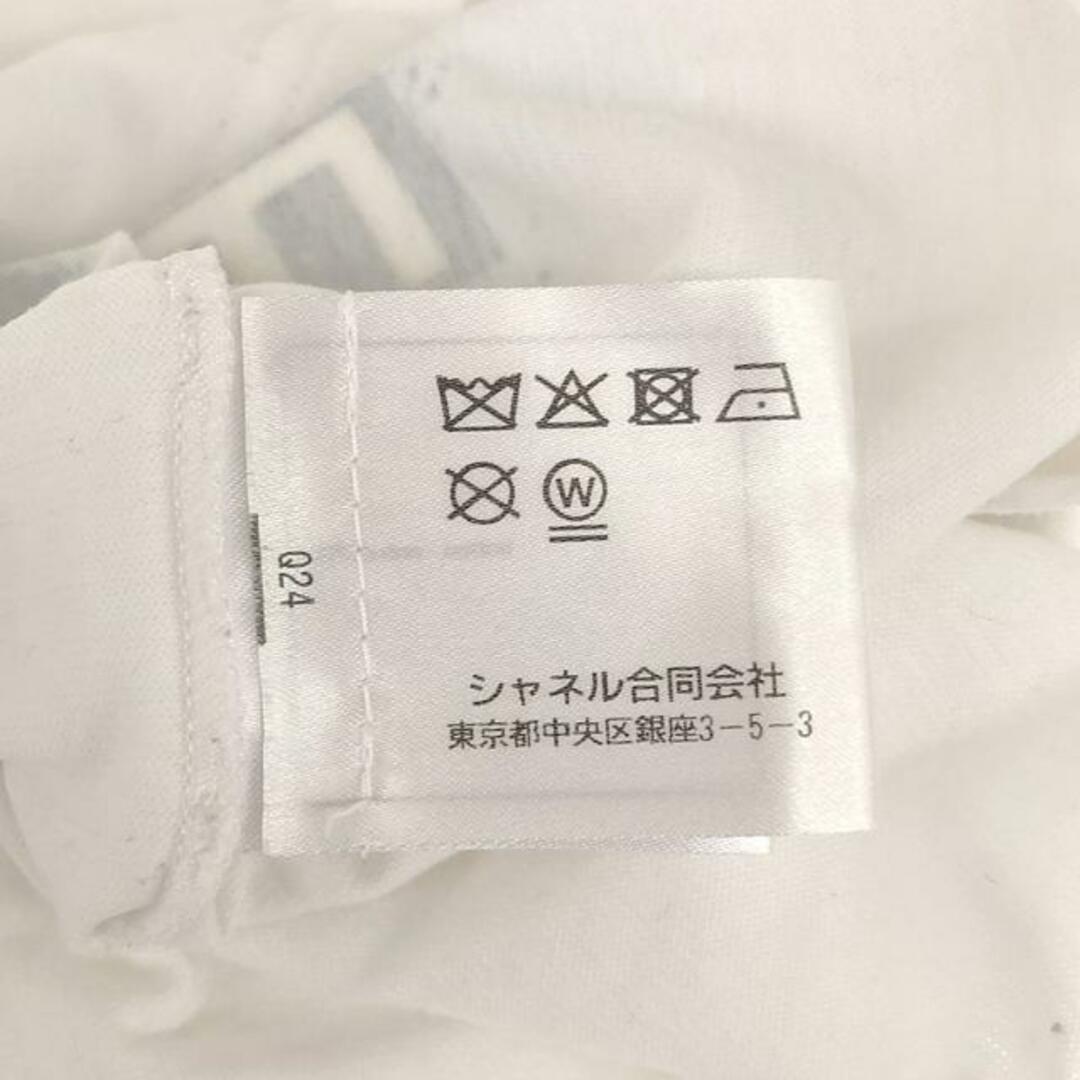 CHANEL(シャネル)のCHANEL / シャネル | ココマーク スパンコール装飾 プリント クルーネックカットソー | S | ホワイト | レディース レディースのトップス(Tシャツ(長袖/七分))の商品写真