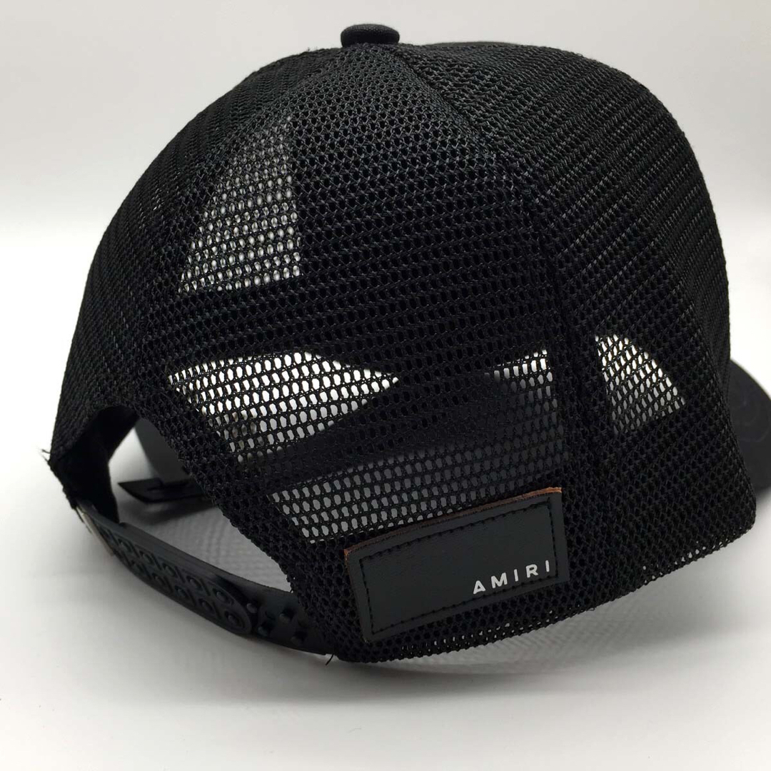 AMIRI(アミリ)のAMIRI アミリ スリースターレザーパッチトラッカーキャップ 帽子 ブラック メンズの帽子(キャップ)の商品写真