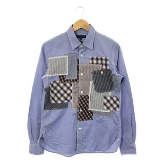 コムデギャルソンオム(COMME des GARCONS HOMME)の【美品】  COMME des GARCONS HOMME / コムデギャルソンオム | 2014AW | パッチワーク レギュラーカラーシャツ | S | ブルー | メンズ(Tシャツ/カットソー(七分/長袖))