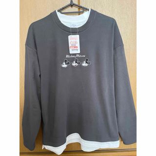 シマムラ(しまむら)のしまむら　メンズ　長袖　ディズニー　ミッキー　グレー(Tシャツ/カットソー(七分/長袖))