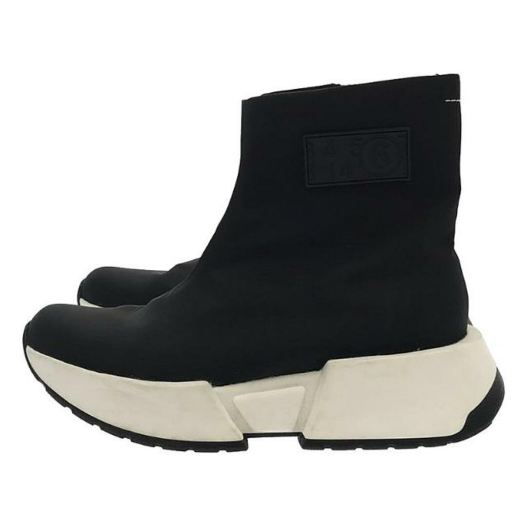 MM6 Maison Margiela / エムエムシックスメゾンマルジェラ | サイドジップ ロゴパッチ ショートブーツ | 37 | ブラック/ホワイト | レディース レディースの靴/シューズ(ブーツ)の商品写真