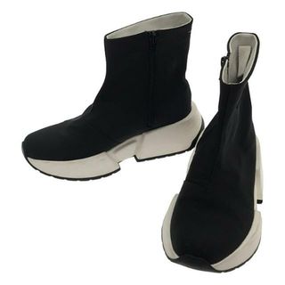 MM6 Maison Margiela / エムエムシックスメゾンマルジェラ | サイドジップ ロゴパッチ ショートブーツ | 37 | ブラック/ホワイト | レディース(ブーツ)