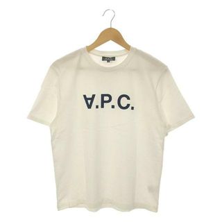 アーペーセー(A.P.C)のA.P.C. / アーペーセー | ロゴ クルーネック Tシャツ | M | ホワイト/ネイビー | メンズ(Tシャツ/カットソー(半袖/袖なし))