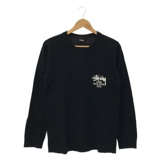 ステューシー(STUSSY)のSTUSSY / ステューシー | コットン 両面プリント クルーネックカットソー | S | ブラック | メンズ(Tシャツ/カットソー(七分/長袖))