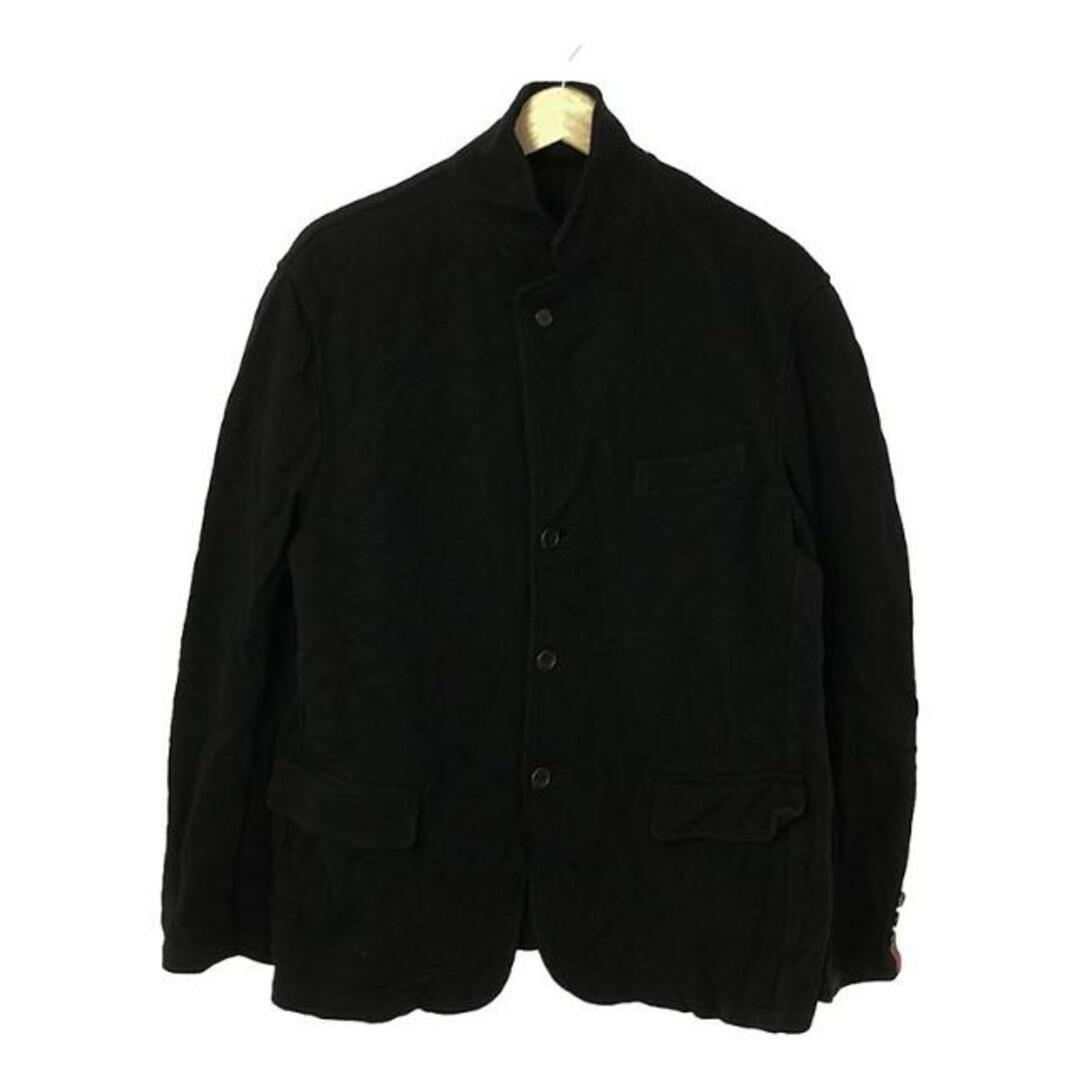 COMME des GARCONS HOMME(コムデギャルソンオム)のCOMME des GARCONS HOMME / コムデギャルソンオム | 2005AW | 製品染め ポリエステル ライン シングルジャケット | S | ブラック | メンズ メンズのジャケット/アウター(その他)の商品写真