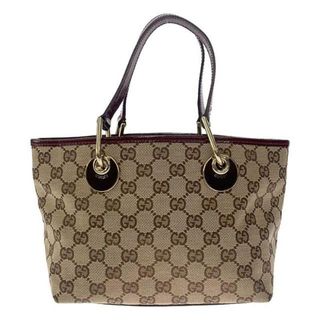 グッチ(Gucci)のGUCCI / グッチ | GG キャンバス エナメル切替 ハンドバッグ | ワインレッド/ベージュ | レディース(ハンドバッグ)