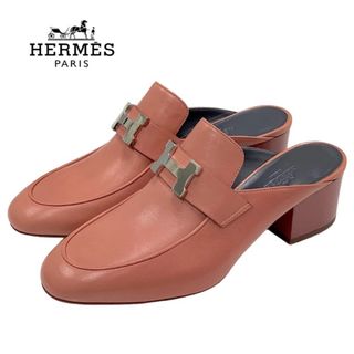 エルメス(Hermes)の未使用 エルメス HERMES パラディ サンダル ミュール 靴 シューズ H金具 レザー ピンク シルバー(サンダル)