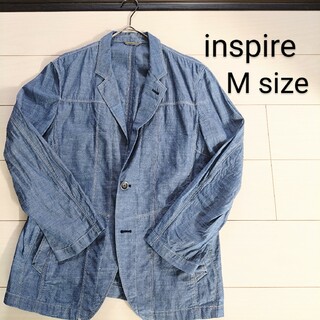 インスパイア(Inspire（DJI）)の【inspire】Ｍサイズ　メンズ　デニム風綿／コットン　ジャケット　ブルゾン(ブルゾン)