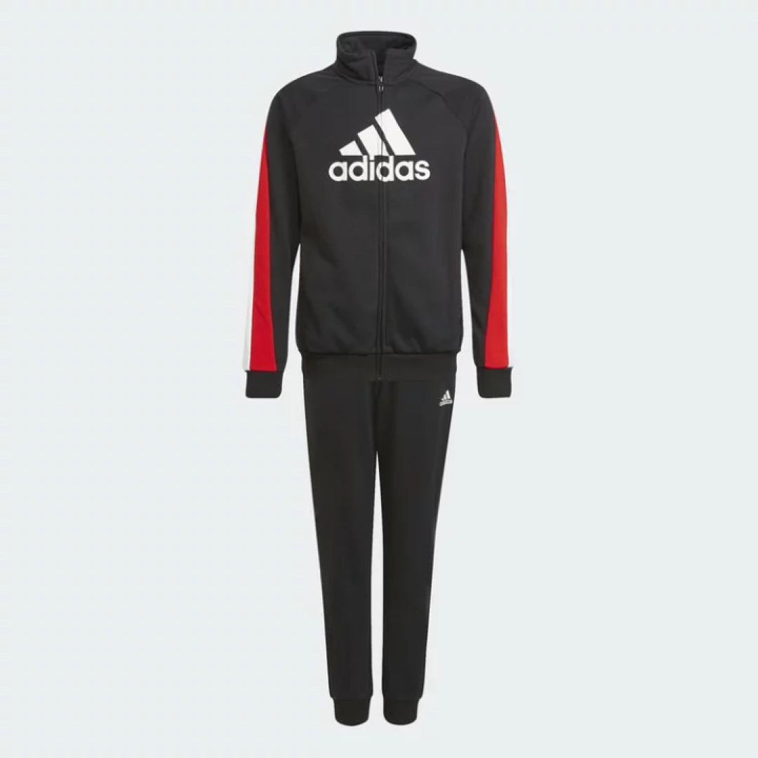 adidas(アディダス)の新品 adidas ジャージ 上下セット トラックスーツ キッズ 黒 140 キッズ/ベビー/マタニティのキッズ服男の子用(90cm~)(その他)の商品写真