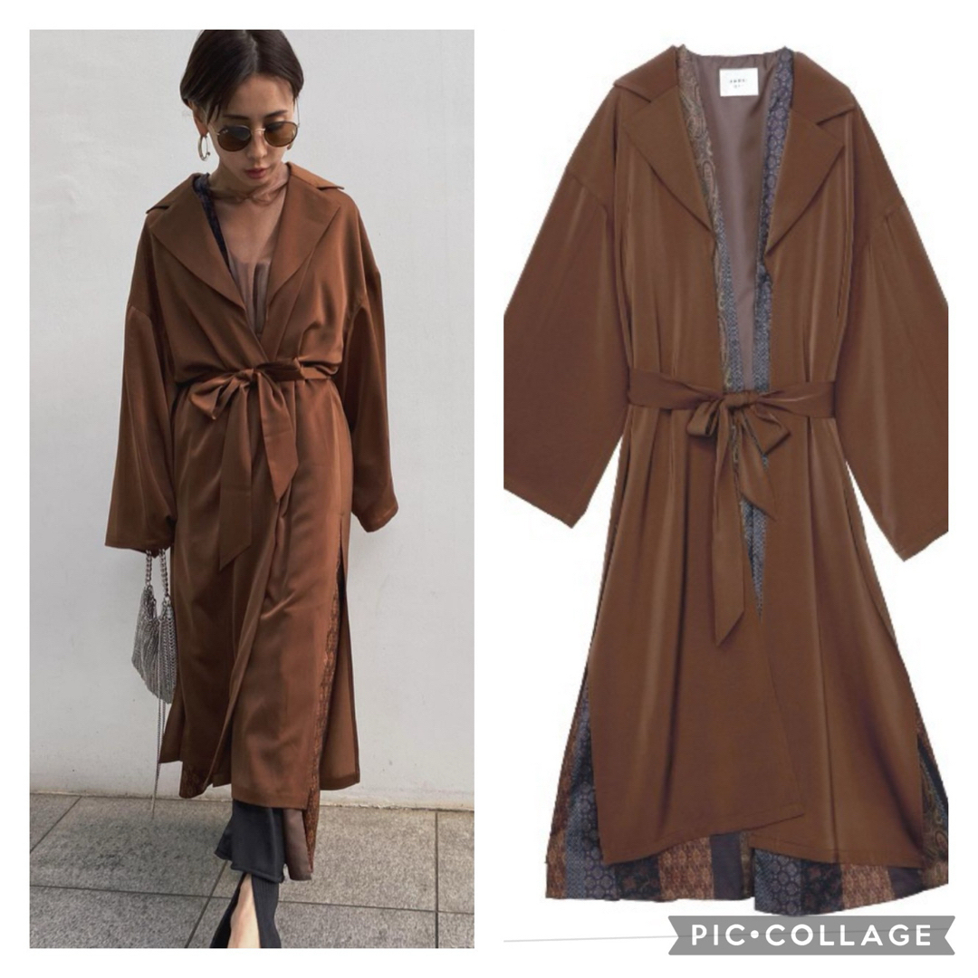 Ameri VINTAGE(アメリヴィンテージ)の美品 AMERI NADIA STRIPE COAT  税込25,300円 レディースのジャケット/アウター(ロングコート)の商品写真