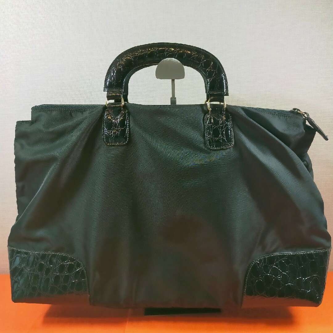 PRADA(プラダ)のプラダ PRADA ハンドバッグ ナイロン レザー 黒色 レディースのバッグ(ハンドバッグ)の商品写真