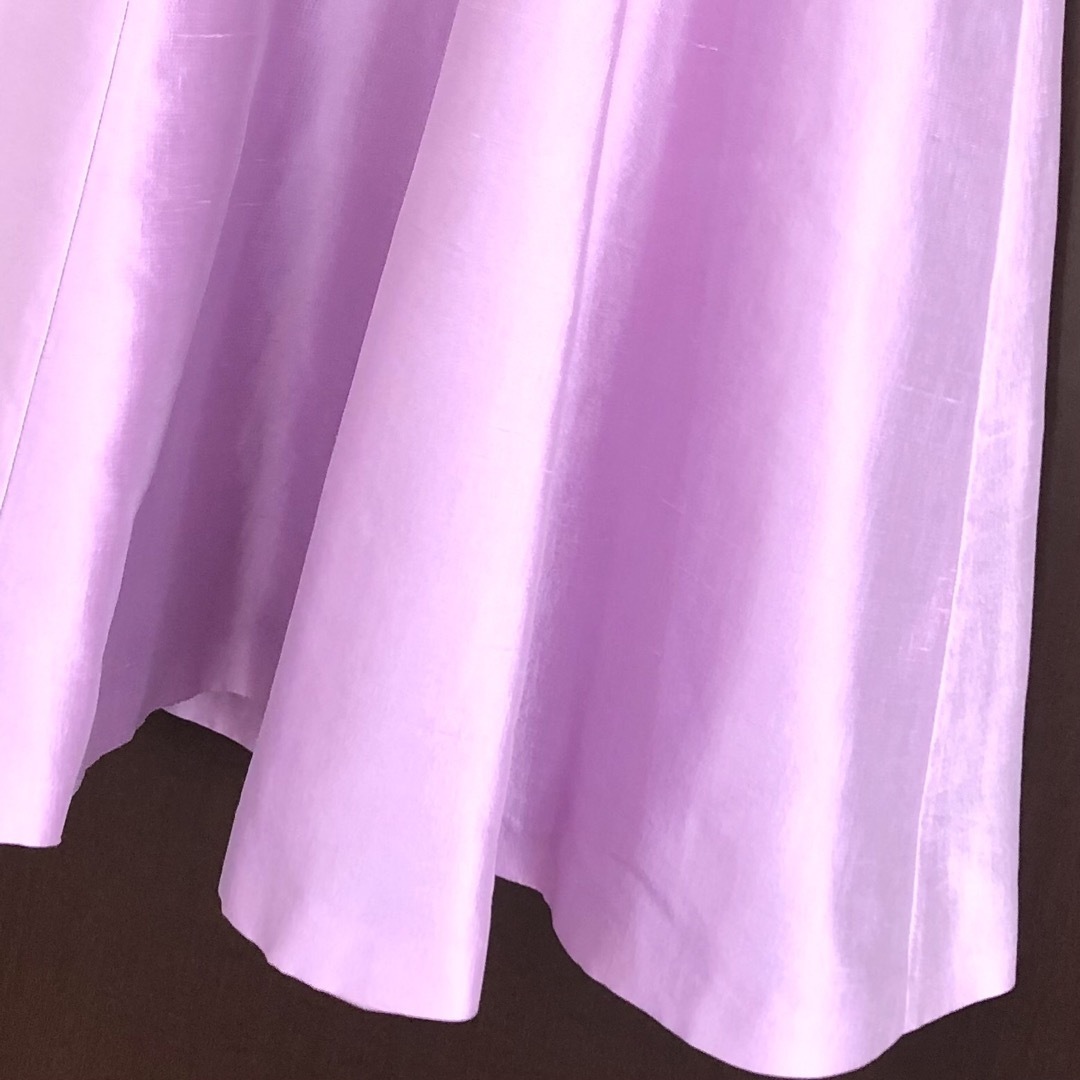 Max Mara(マックスマーラ)の極美品‼️【マックスマーラ】ステュディオライン上質シルク100%ラベンダーピンク レディースのスカート(ひざ丈スカート)の商品写真